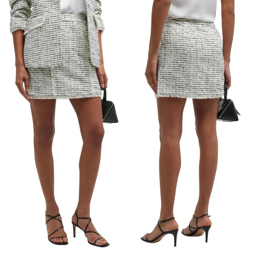 Cinq a sept SIZE 8 Mallorie tweed mini pocketed skirt